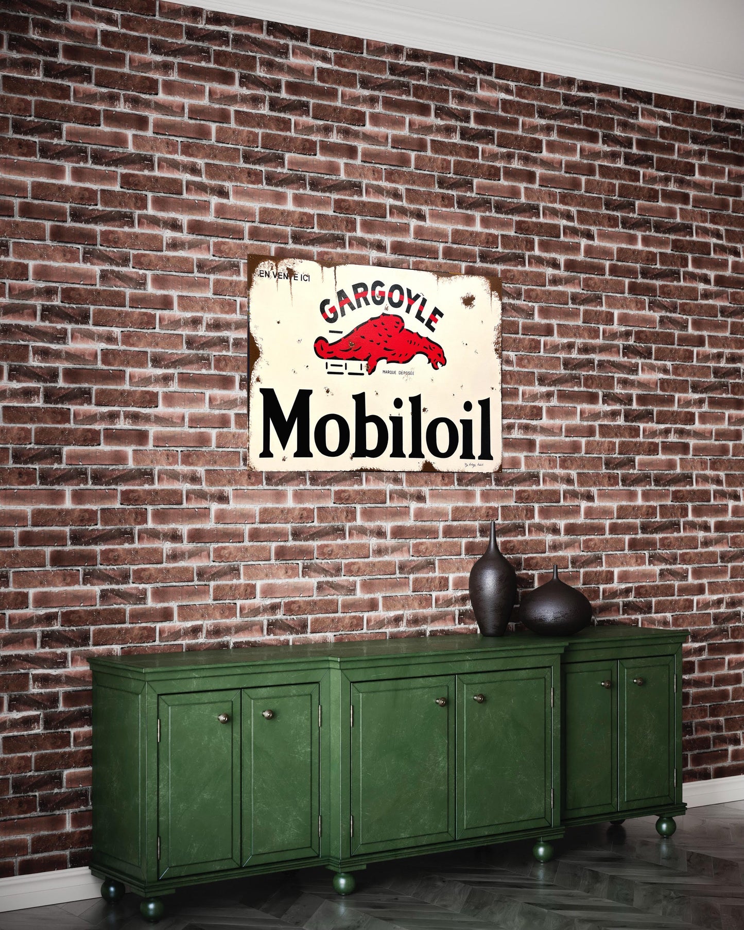 plaque décorative Mobiloil